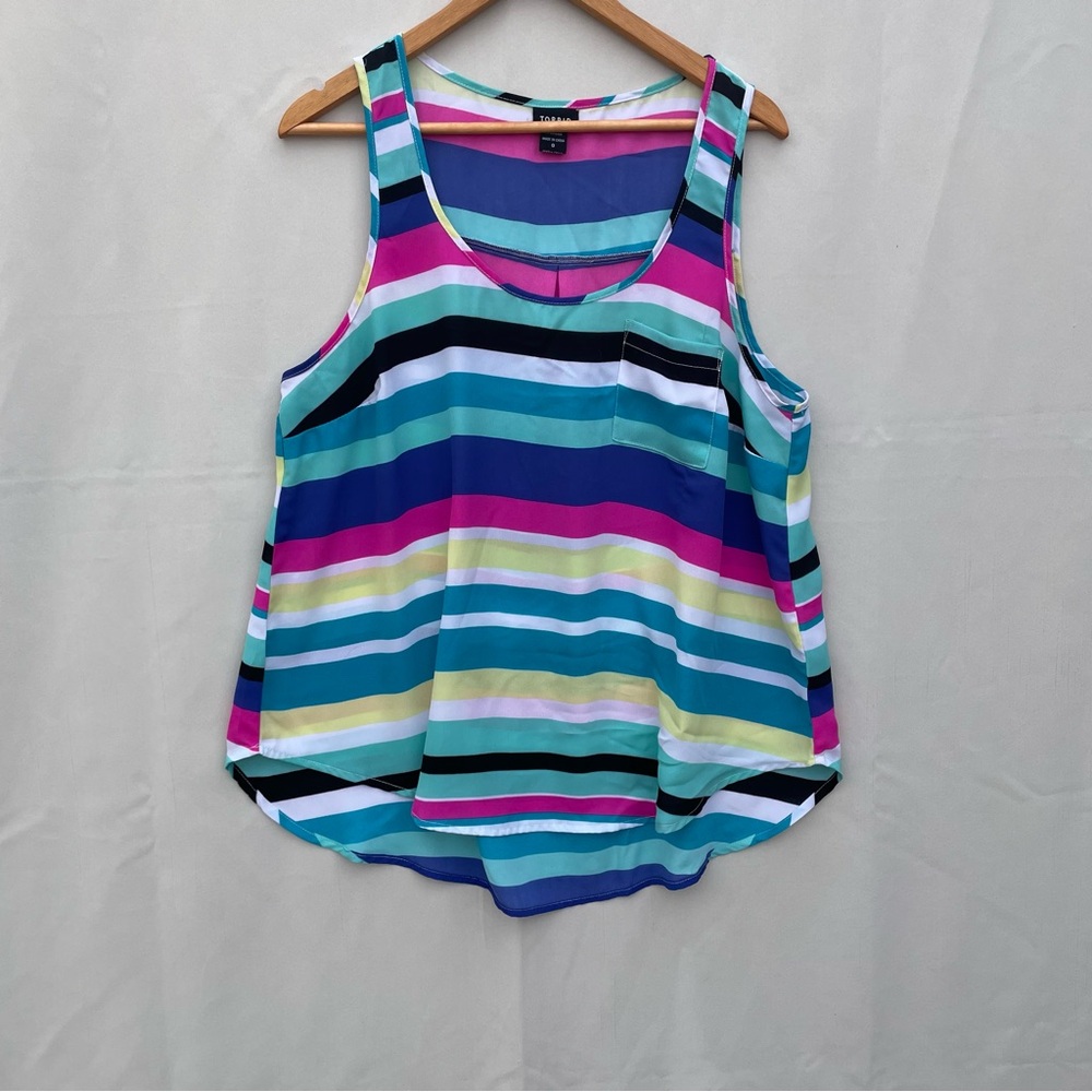 Torrid Women’s Tank Top, Size 0(L), Multicolored‎ Striped with Pocket